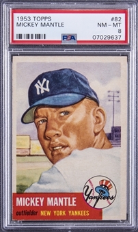 1953 Topps #82 Mickey Mantle – PSA NM-MT 8
